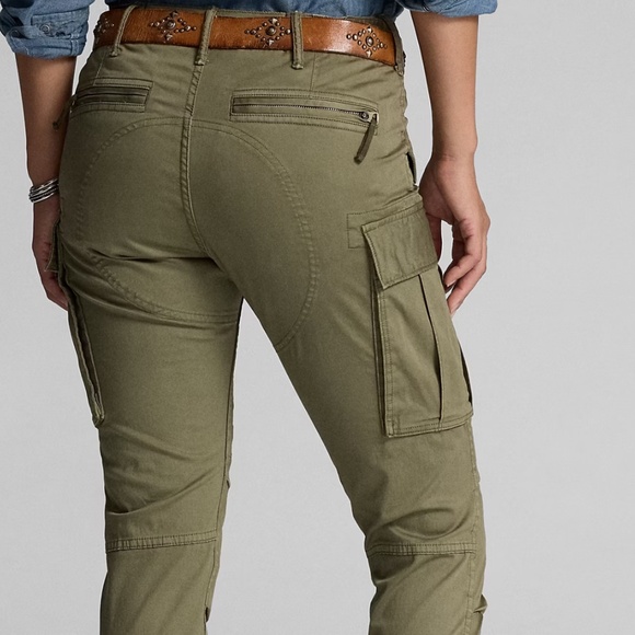 RRL Double RL Stretch Skinny Cargo Pant Olive 31 Womens NWT - Picture 2 of 6